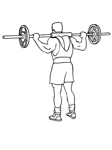 Barbell Good Morning Exercise Coloring Page